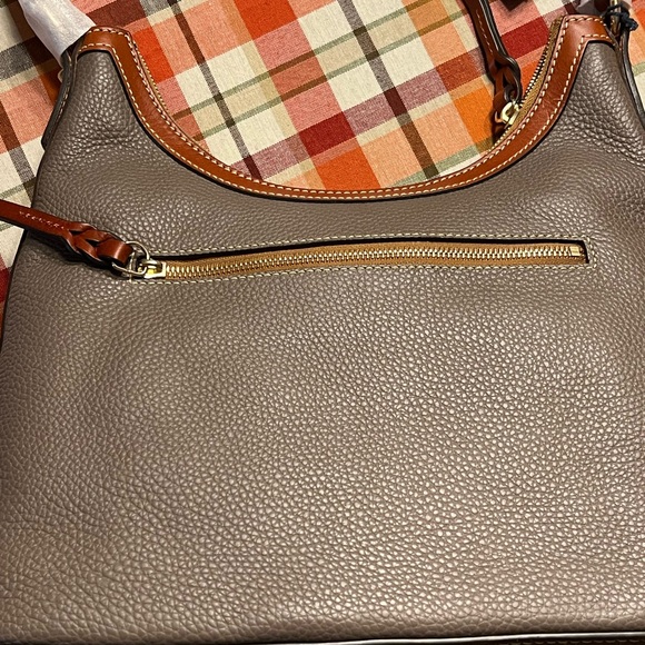 Dooney & Bourke Taupe Leather Hobo Bag - Picture 10 of 13